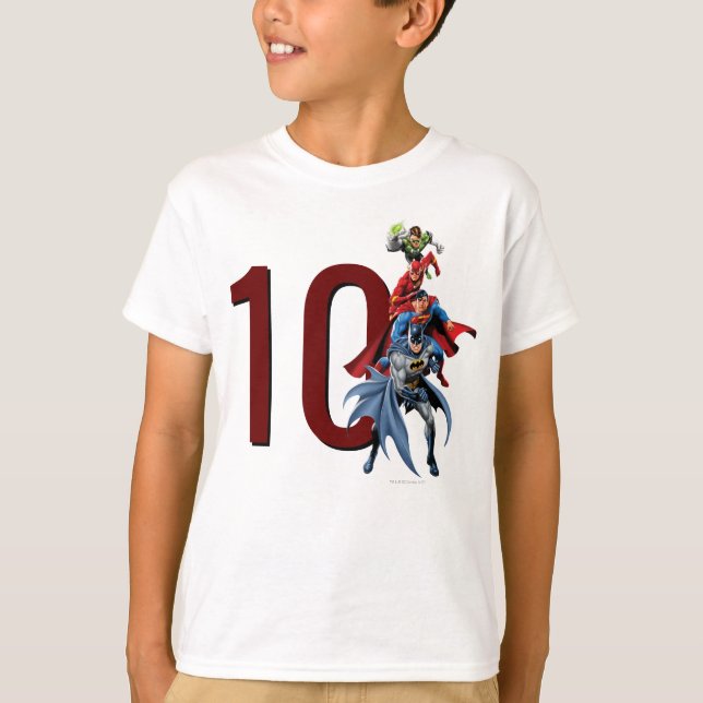 T-shirt Anniversaire de la Ligue de Justice Personnalisée (Devant)