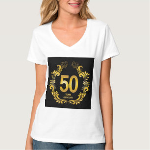 T-shirt Anniversaire de la Parties scintillant d'or de 50 