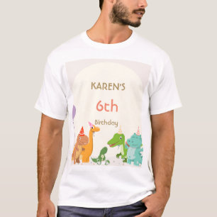T-shirt Anniversaire de la princesse dinosaure fantaisiste