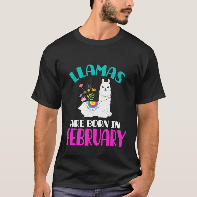 T-shirt Anniversaire de Llama Février Anniversaire (Devant)