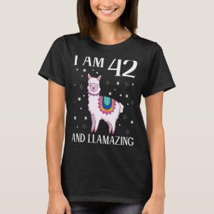 T-shirt Anniversaire De Llama J'Ai 42 Ans Et De Llamazing