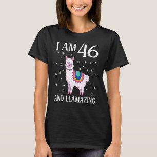 T-shirt Anniversaire De Llama J'Ai 46 Ans Et De Llamazing