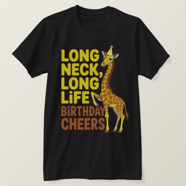 T-shirt Anniversaire de longue cou Giraffe Tee (Design devant)