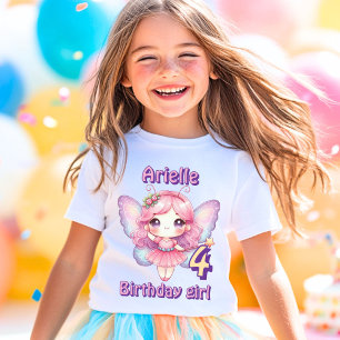 T-shirt Anniversaire de papillon de fée violet coloré 