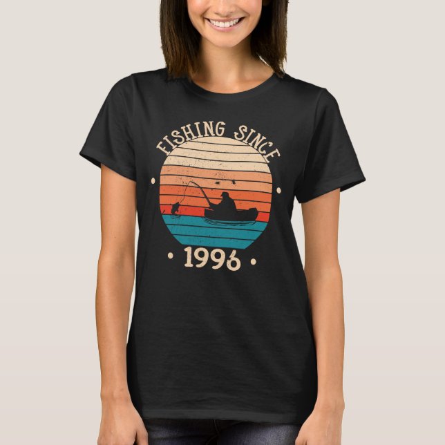 T-shirt anniversaire de pêche du poisson 1996 (Devant)