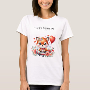 T-shirt Anniversaire de pilote de renard mignon