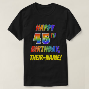 T-shirt ANNIVERSAIRE de sembler d'arc-en-ciel JOYEUX