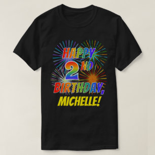 T-shirt ANNIVERSAIRE de sembler d'arc-en-ciel JOYEUX 2ème