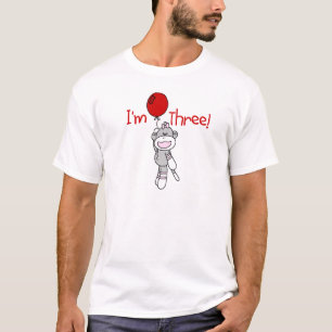 T-shirt Anniversaire de singe de chaussette 3ème
