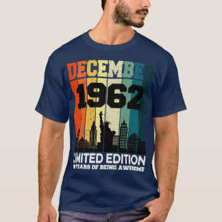 T-shirt Anniversaire Décembre 1962 58ème Ans D'Être Awe