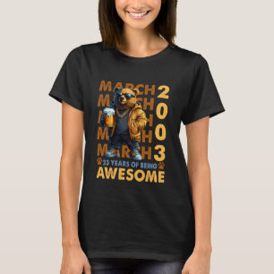 T-shirt Anniversaire des 23 ans Cool Bear mars 2003 Vintag
