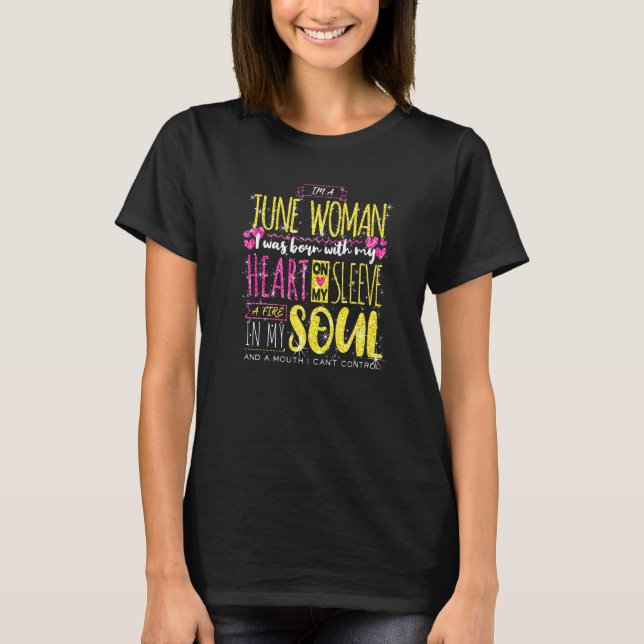 T-shirt Anniversaire des femmes Juin Mois de la naissance  (Devant)