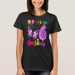 T-shirt Anniversaire des papillons C'est mon 6e anniversai