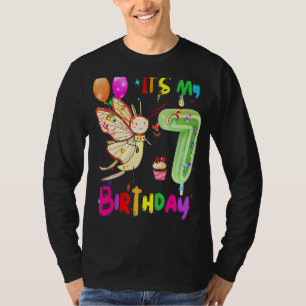 T-shirt Anniversaire des papillons C'est mon 7e anniversai