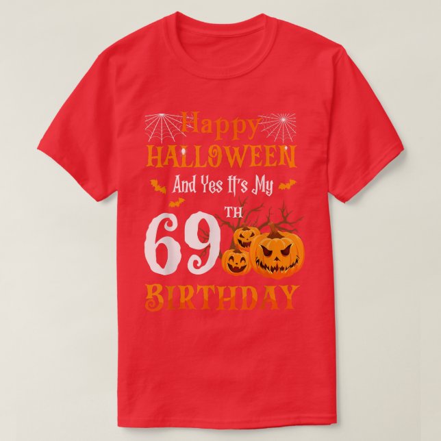 T-shirt Anniversaire d'Halloween 69 ans 69e Papa Nana Pump (Design devant)