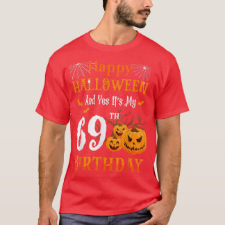 T-shirt Anniversaire d'Halloween 69 ans 69e Papa Nana Pump