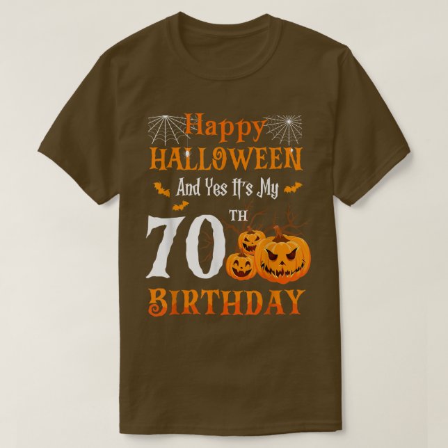 T-shirt Anniversaire d'Halloween 70 ans 70th Papa Nana Pum (Design devant)