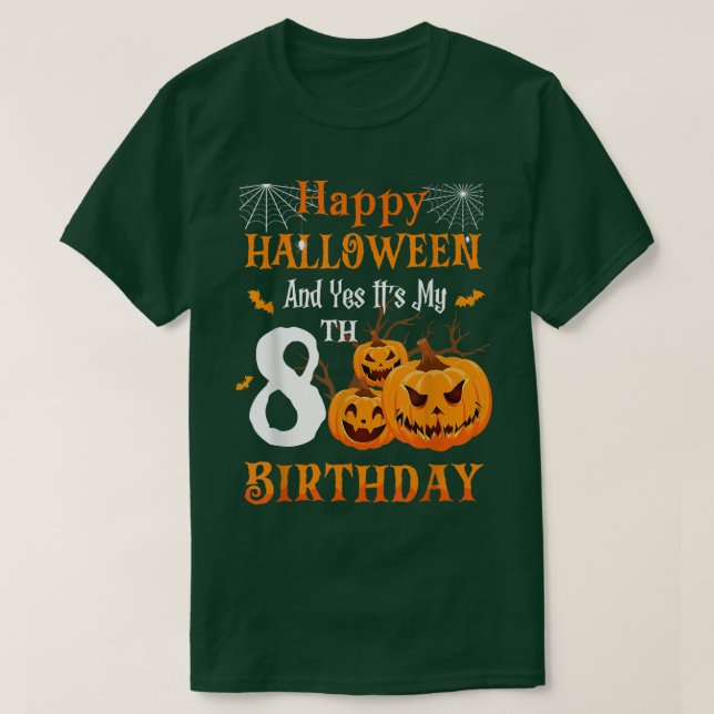 T-shirt Anniversaire d'Halloween 8 ans 8ème Citrouille de  (Design devant)