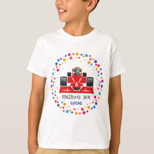 T-shirt Anniversaire Dinosaur race voiture garçon course r