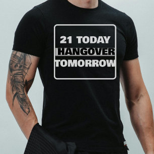 T-shirt Anniversaire drôle de 21 ans avec boisson