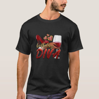 T-shirt Anniversaire Drôle Diva Joyeux Anniversaire Talons