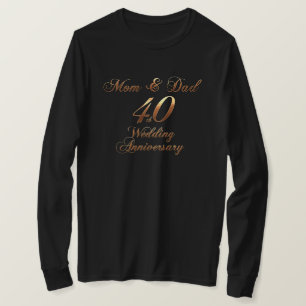 T-shirt Anniversaire du 40e anniversaire des parents Ruby