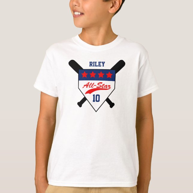T-shirt Anniversaire du baseball All-Star personnalisé (Devant)