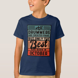 T-shirt Anniversaire du batteur Vintage Retro Octobre