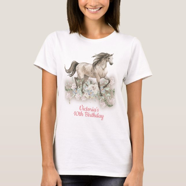 T-shirt Anniversaire du Cheval de Trotting Watercolo (Devant)