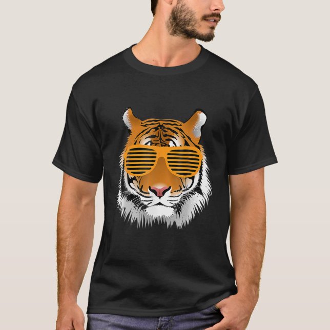 T-shirt Anniversaire Du Cool Garçon Tiger Striped Animal T (Devant)