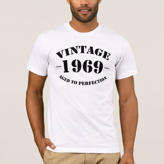 T-shirt Anniversaire du cru 1969 âgé à la perfection (Devant)