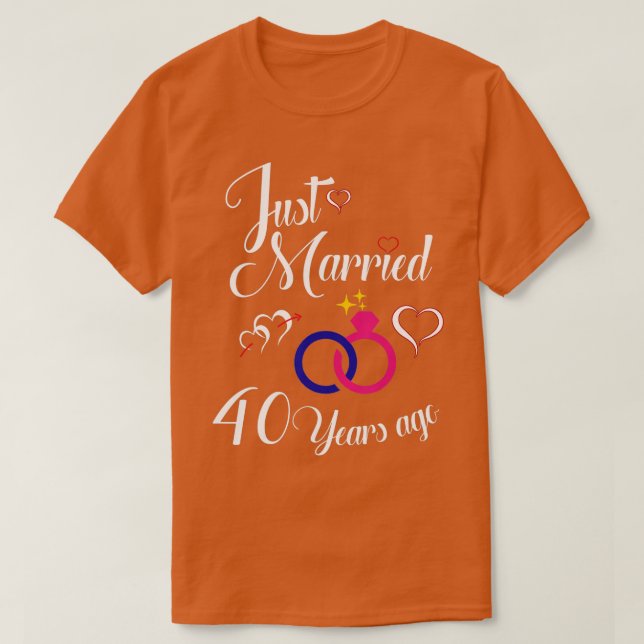 T-shirt Anniversaire du Mariage de 40 ans (Design devant)
