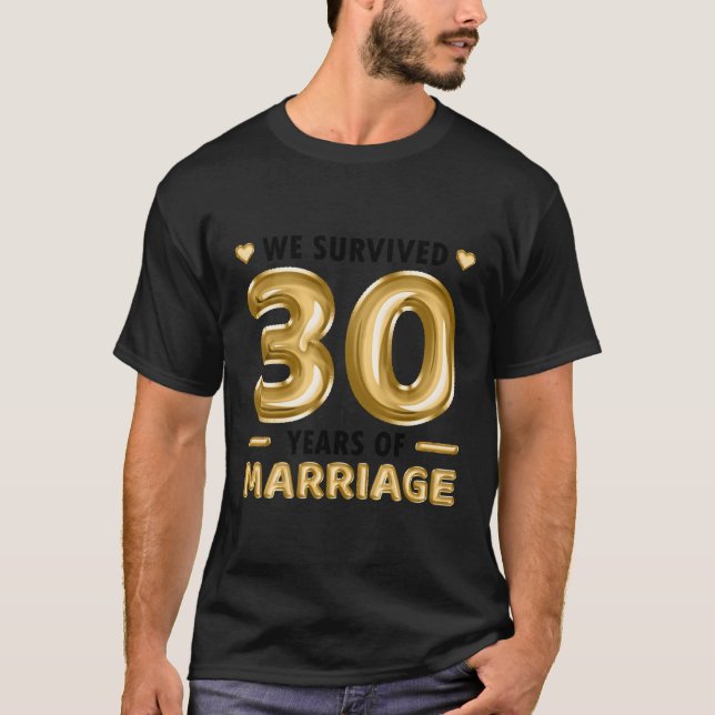 T-shirt Anniversaire du Mariage de mariage de 30 ans (Devant)