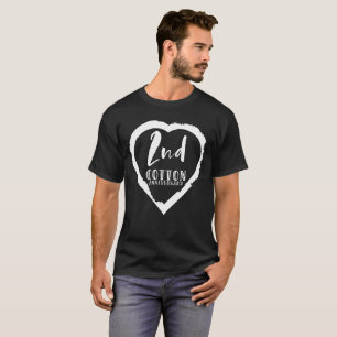 T-shirt Anniversaire du Mariage du 2e Coton du Coeur rose