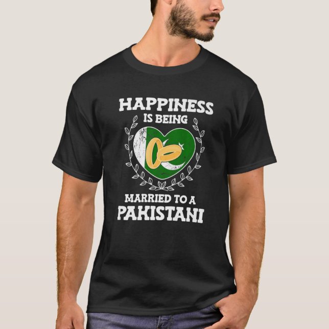 T-shirt Anniversaire Du Mariage Marié À Une Femme Pakistan (Devant)