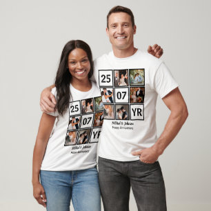 T-shirt Anniversaire du Mariage moderne personnalisé 6 Col