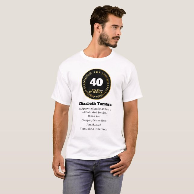 T-shirt Anniversaire du travail de 40 ans Appréciation d