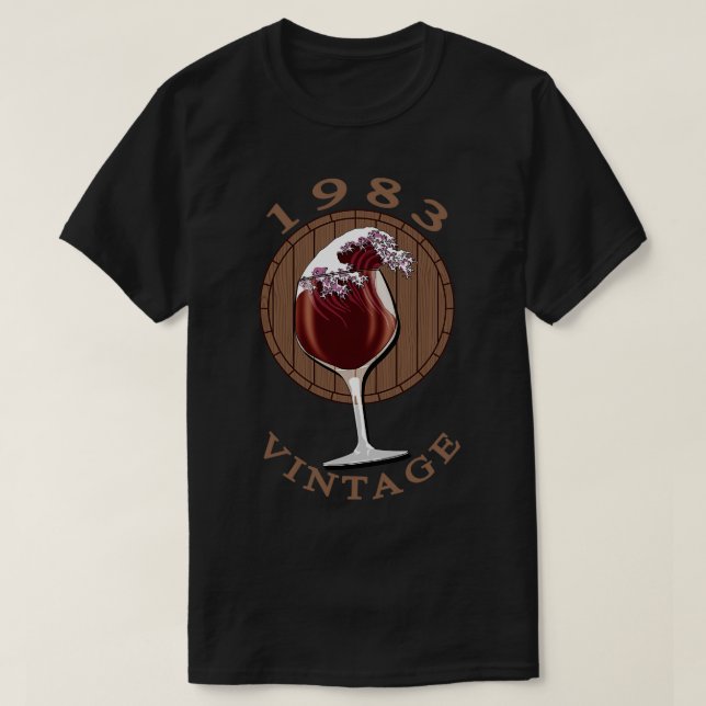 T-shirt Anniversaire du vin 1983 Vintage (Design devant)