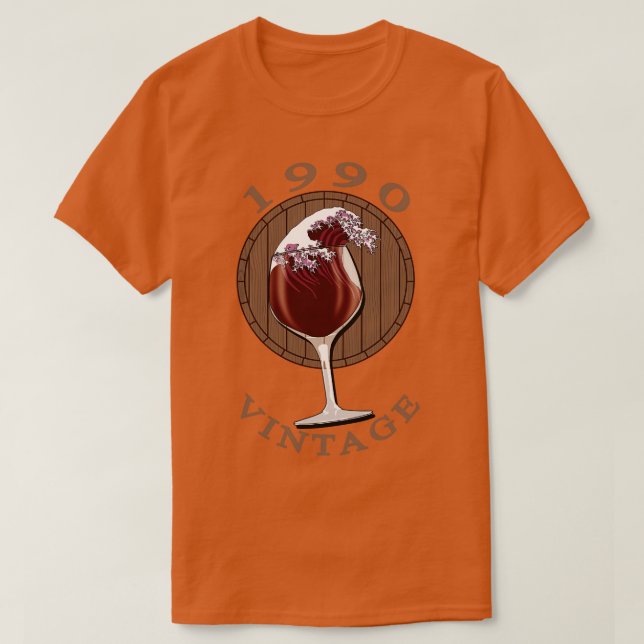 T-shirt Anniversaire du vin 1990 Vintage (Design devant)