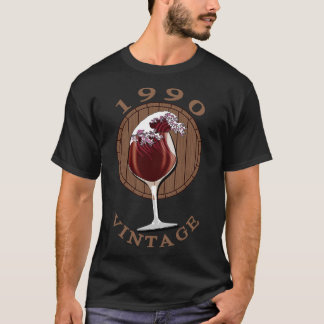 T-shirt Anniversaire du vin 1990 Vintage