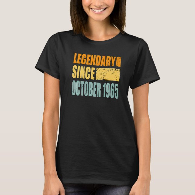 T-shirt Anniversaire En Octobre 1965 (Devant)