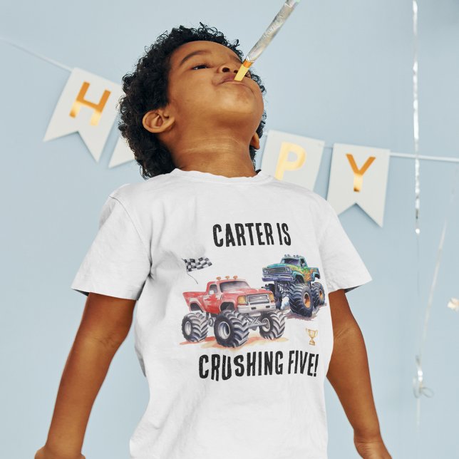 T-Shirt Anniversaire Enfants Camions Monstres (Créateur téléchargé)