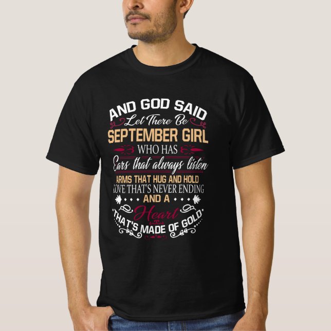 T-shirt Anniversaire| Et Dieu A Dit Qu'Il Y Ait Septembre  (Devant)