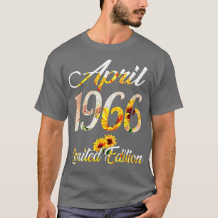 T-shirt Anniversaire Femme tournesol Avril 1966 Limited E