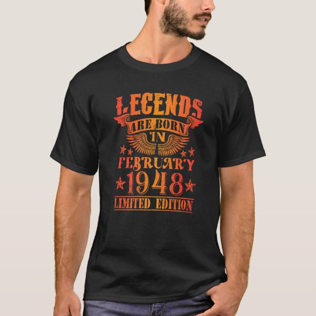 T-shirt Anniversaire Février 1948 Année d'utilisation Lége (Devant)