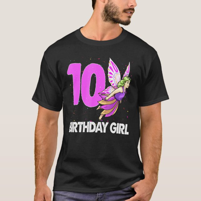 T-shirt Anniversaire Fille 10 Femmes Fée Amour Tee - shirt (Devant)