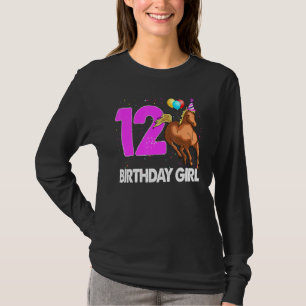 T-shirt Anniversaire Fille 12 équitation cavalier Horse Lo