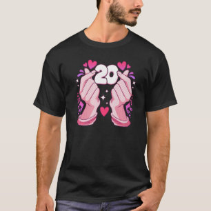 T-shirt Anniversaire Fille 20 ans, Coeur K-pop, Saranghae
