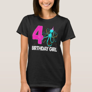 T-shirt Anniversaire Fille 4 Octopus Amour