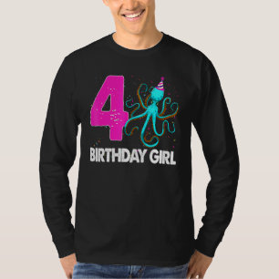 T-shirt Anniversaire Fille 4 Octopus Amour